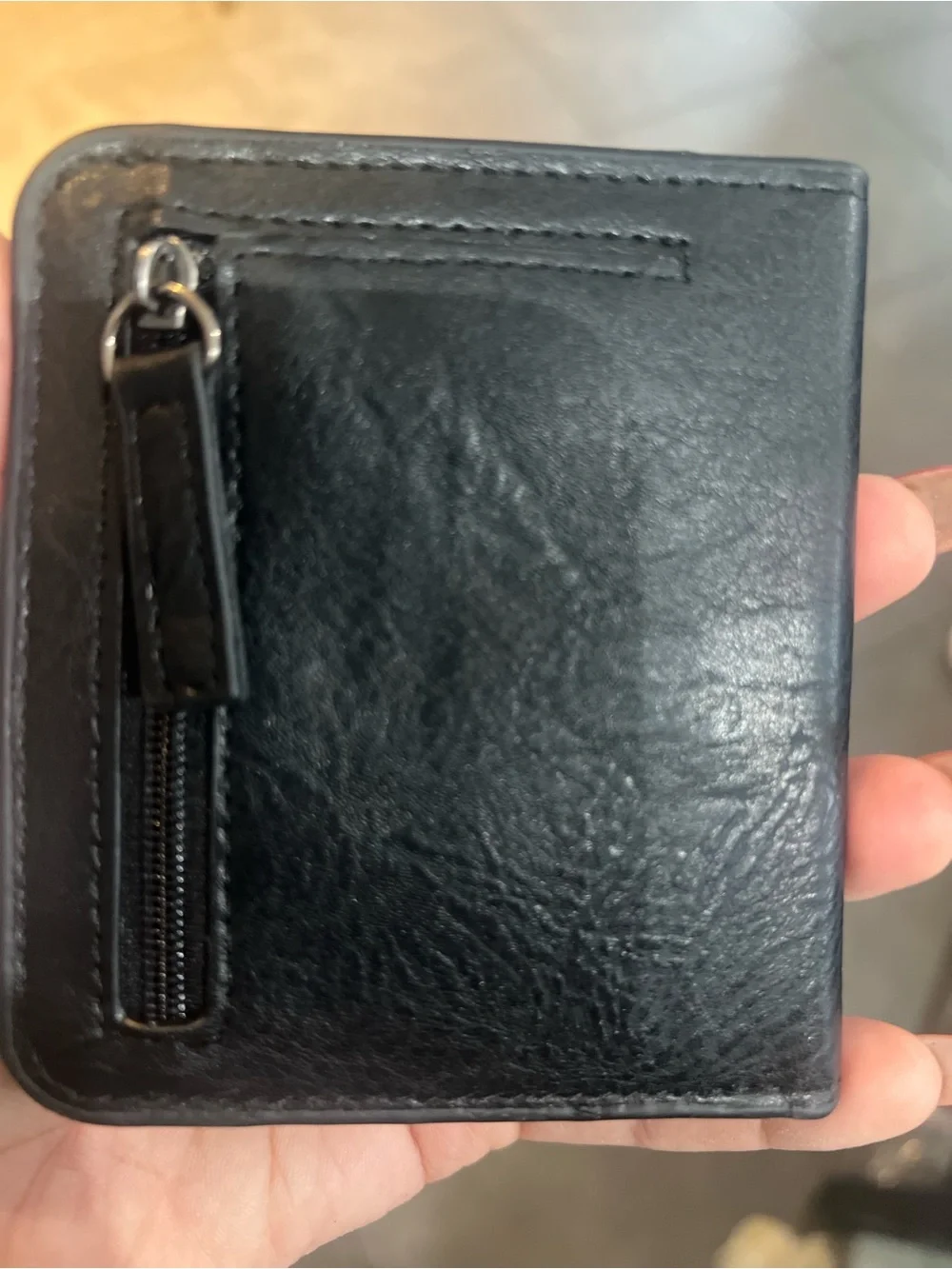 Wrangler Black Wallet with Brown Leather Logo Patch